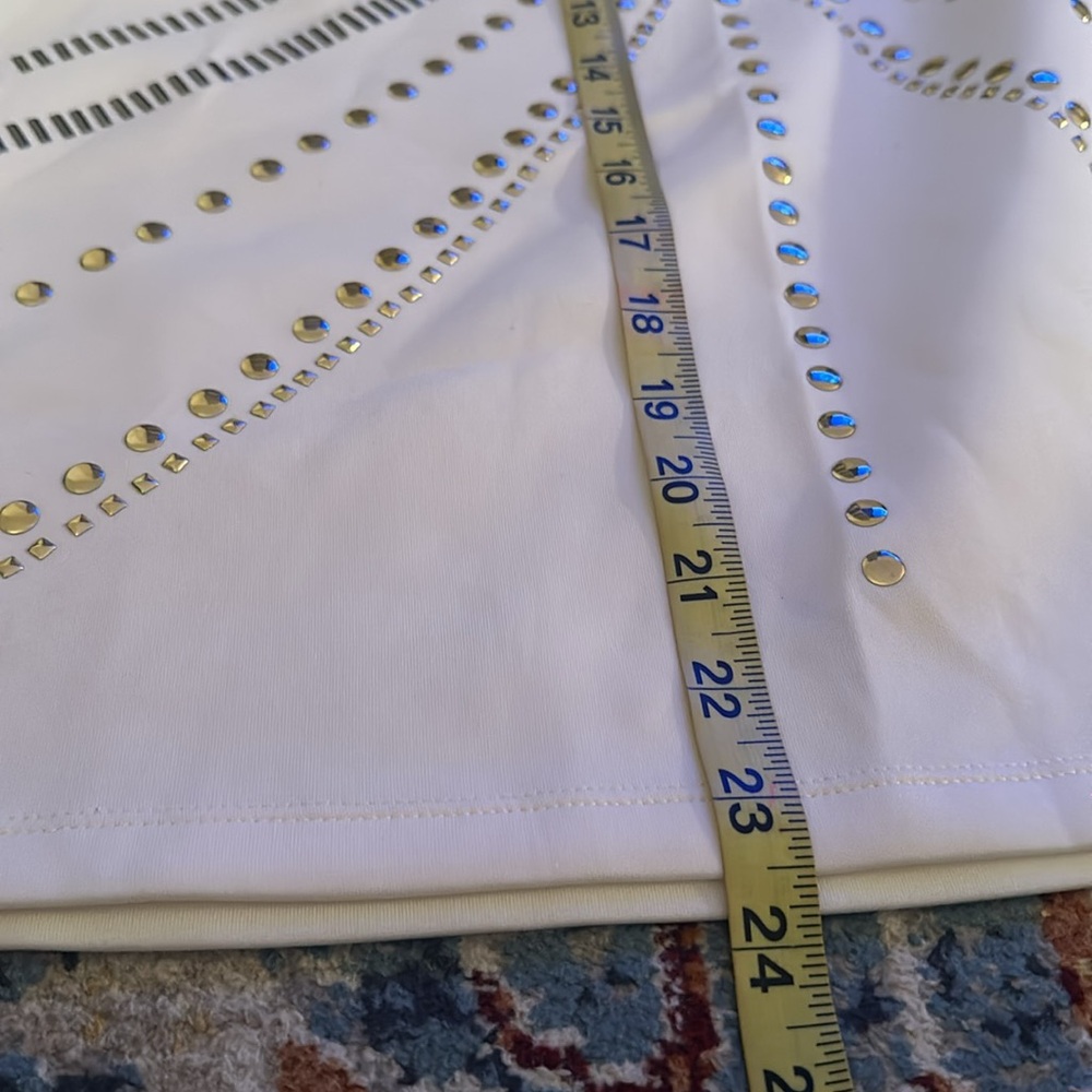 Ashley Stewart white embellished studded skirt elastic waist - Picture 5 of 5